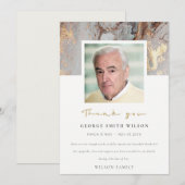 フォトダスクグレー金ゴールド瑪瑙悔やみや弔慰メモリアル サンキューカード (正面/裏面)