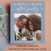 フォトダスティブルーウェディングレセプション招待状