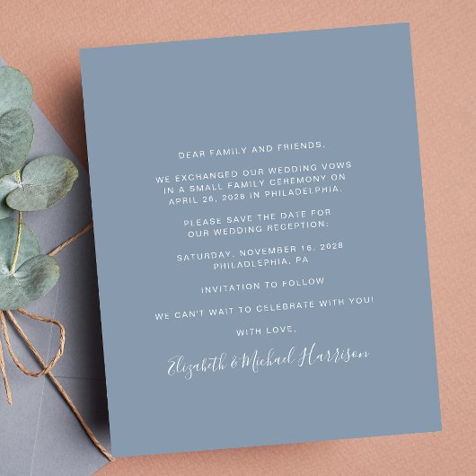 フォトダスティブルーウェディングレセプション日付を保存