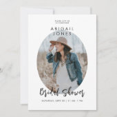 フォトダスティモダンブルーブライダルシャワー 招待状 (正面)