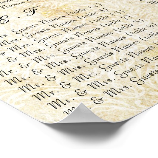 フォトダマスクの座席表（アルファベット順） ポスター (角)