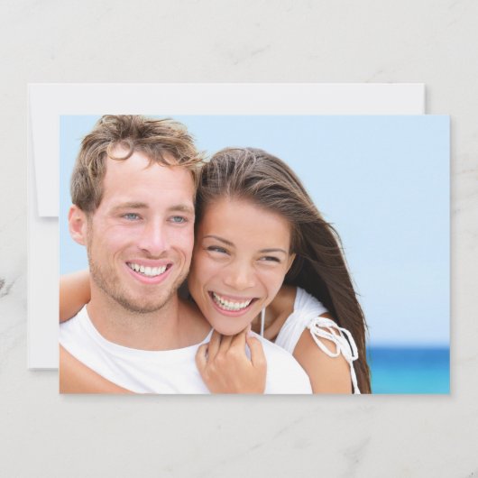 フォトダークトロピカルバードオブパラダイスビーチ結婚式 セーブザデート (裏面)