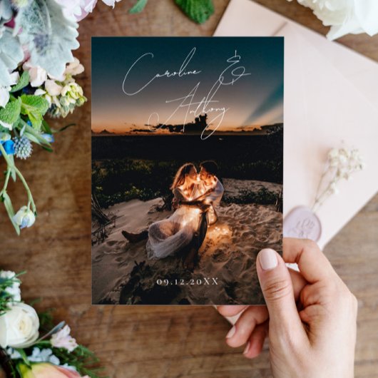 フォトダークパープル水彩魔法の金ゴールド結婚ズ 招待状