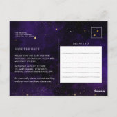 フォトダークパープル水彩黒魔法の金ゴールド ポストカード (裏面)