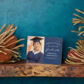 フォトダークブルー白金ゴールド卒業記念 フォトプラーク (側面)