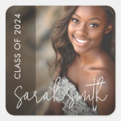 フォトダークモダンオーバーレイ卒業 スクエアシール (正面)