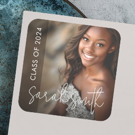 フォトダークモダンオーバーレイ卒業 スクエアシール