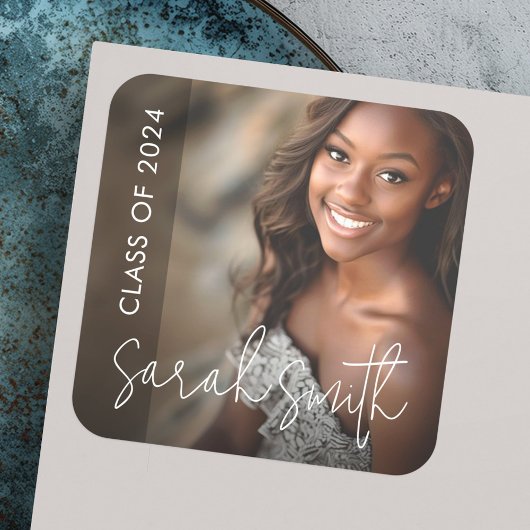 フォトダークモダンオーバーレイ卒業 スクエアシール