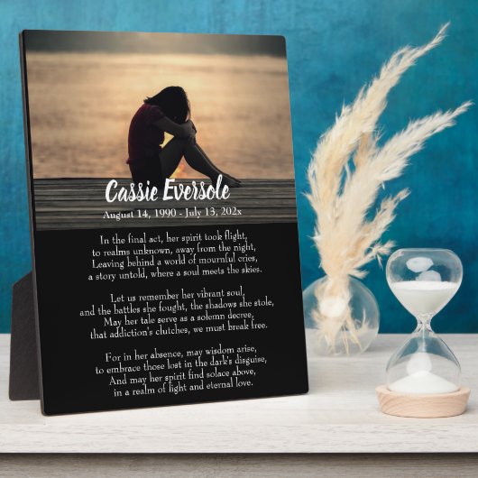 フォトダーク卓上と中毒の詩の記念碑 フォトプラーク (側面)