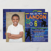 フォトダーツウォーズ誕生日パーティーへの招待 招待状 (正面/裏面)