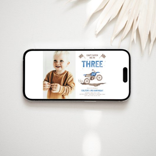 フォトダートバイクサード誕生日招待状 招待状