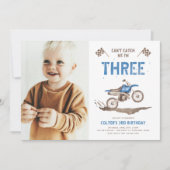 フォトダートバイクサード誕生日招待状 招待状 (正面)