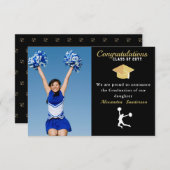 フォトチアリーダブラック金ゴールド院発表 サンキューカード (正面/裏面)