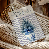 フォトチノイスリーシックなブルークリスマス シーズンカード