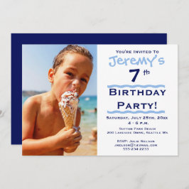 フォトチャイルドのブルーバースデーパーティーへの招待 招待状