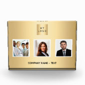 フォトチームのビジネスロゴ金ゴールド フォトブロック (正面)