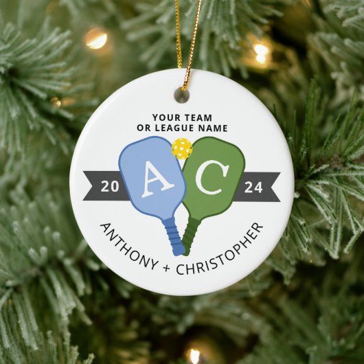 フォトチームパーソナライズされたプレーヤーピックボールオーナメント セラミックオーナメント (ツリー)