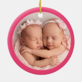 フォトツイパーソナライズされたンガールズ初めてのクリスマス セラミックオーナメント (裏面)