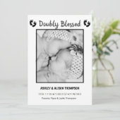 フォトツインの誕生のお知らせを追加 招待状 (スタンド正面)