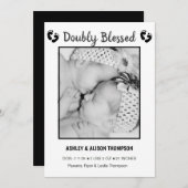 フォトツインの誕生のお知らせを追加 招待状 (正面/裏面)