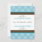 フォトツインズ誕生のお知らせ可愛い男の子ブルー 案内状 (裏面)