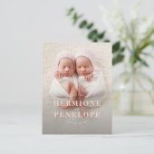 フォトツインモダンのピンクガーリー誕生 シーズンポストカード (スタンド正面)