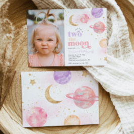 フォトツーザムーンガールの誕生日招待状 招待状