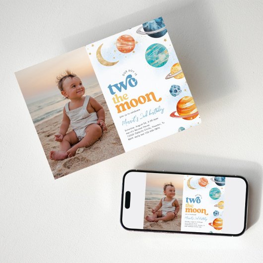 フォトツーザムーンパーティの招待状 招待状