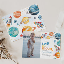 フォトツーザムーンロケット招待状