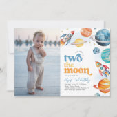 フォトツーザムーンロケット招待状 招待状 (正面)