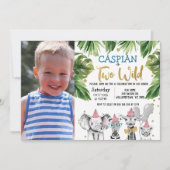 フォトツーワイルドサファリ2歳誕生日パーティー 招待状 (正面)