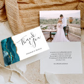 フォトティール（緑がかった色）アゲート結婚金ゴールドの感謝 カード