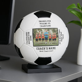 フォトテキスト付きオリジナルサッカーチームコーチ サッカーボール