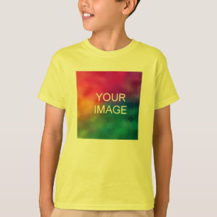 フォトテキスト名 フロントプリント イエロー ジュニアボーイズ Tシャツ