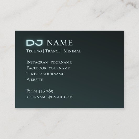 フォトテクノミュージックDJ名刺 名刺 (裏面)