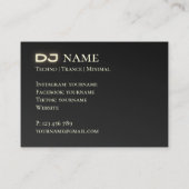 フォトテクノミュージックDJ金ゴールド名刺 名刺 (裏面)