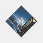 フォトテニス選手ブルー金ゴールドホワイト卒業 スタンダードランチョンナプキン (角)