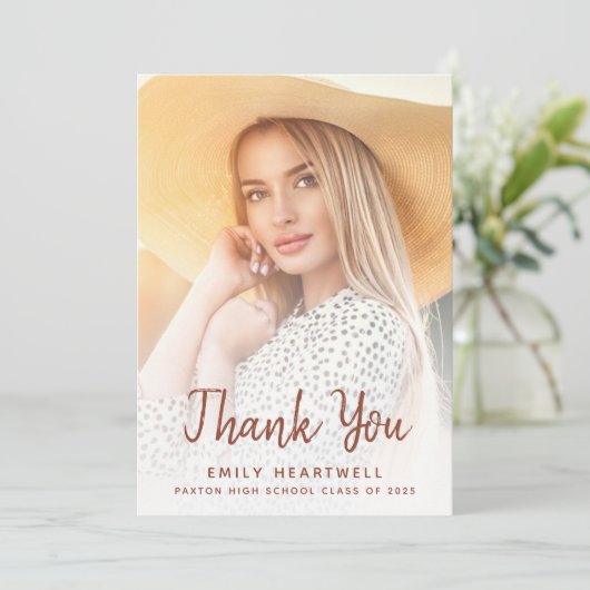 フォトテラコッタスクリプトグラードサンキューカード 招待状 (スタンド正面)