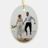 フォトテラコッタ水彩月Our 1st Christmas セラミックオーナメント (裏面)