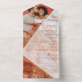 フォトテラコッタ銅大理石幾何学模様エレガント オールインワン招待状 (内側)