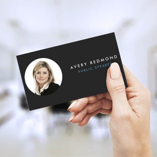 フォトテンプレートの挿入をプロフェッショナル黒に追加 名刺