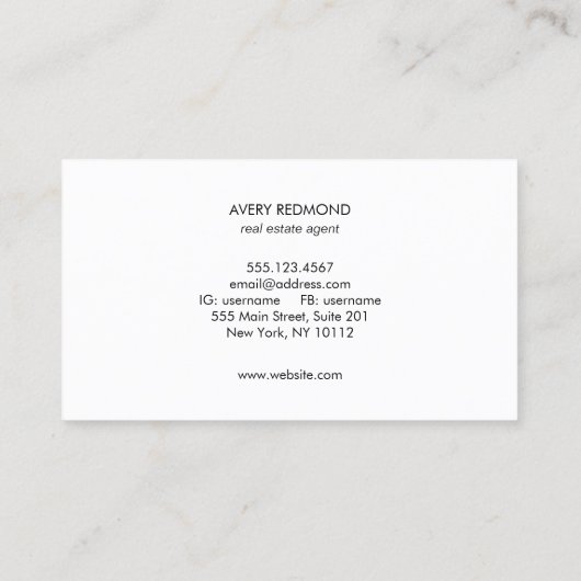 フォトテンプレートの挿入をプロフェッショナル黒に追加 名刺 (裏面)