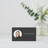 フォトテンプレートの挿入をプロフェッショナル黒に追加 名刺 (スタンド正面)