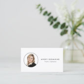 フォトテンプレート挿入の追加プロフェッショナル白 名刺 (スタンド正面)