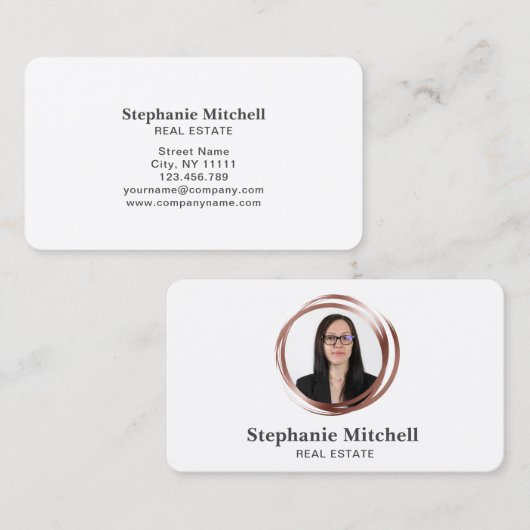 フォトテンプレート挿入の追加プロフェッショナル 名刺 (正面/裏面)