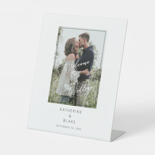 フォトテーブル結婚へようこそ 台座サイン (正面)