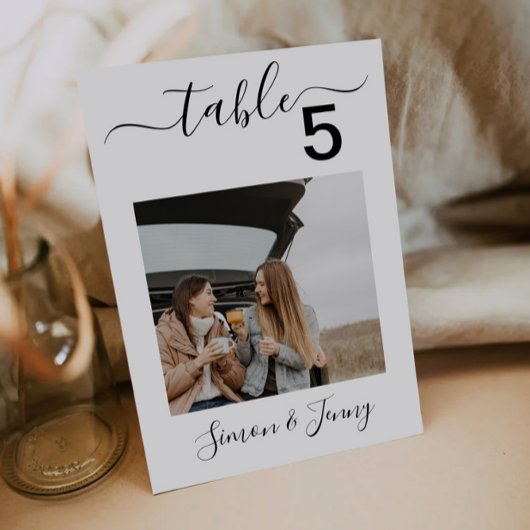 フォトテーブ結婚ル番号の記号(5x7) 招待状