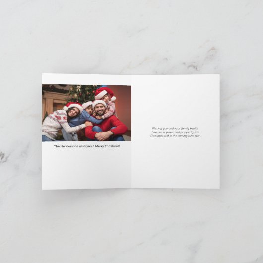 フォトディアー素朴ウィンターメリークリスマス シーズンカード (内部)