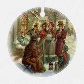 フォトディケンスクリスマスカロラーズ名前の追加ヴィンテージ メタルオーナメント (正面)