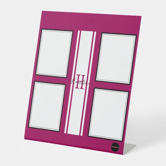 フォトディスプレイ – HAMbyWG – 任意の色のペデスタル記号 台座サイン (正面)